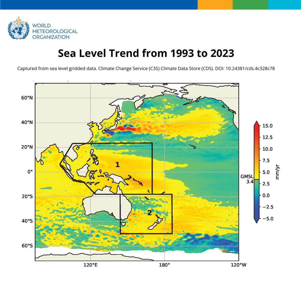 Aumento do nível do mar no pacífico