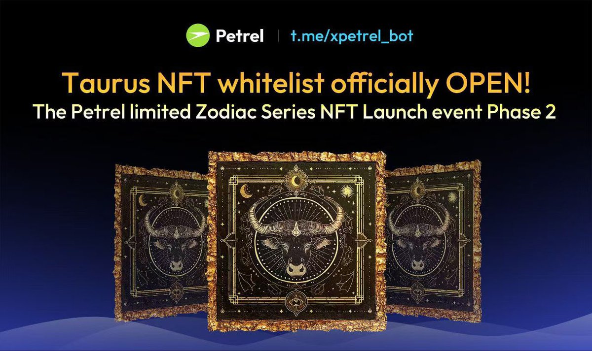 福利抽奖：速度速度。 Petrel的星座系列第二期之金牛座NFT白名单活动现已开启啦快去获取白名单吧 抽Petrel平台金牛座NFT的Free Mint白名单 X5份 参与要求: 关注@petrel_club
和 <a href="/nihenkuoai/">Encryption Wu🐬TermMax</a> 
点赞，转推，留ton地址。加入官方Petrel TG 社区：t.me/petrel_global 24h开 #福利 #抽奖 #nft