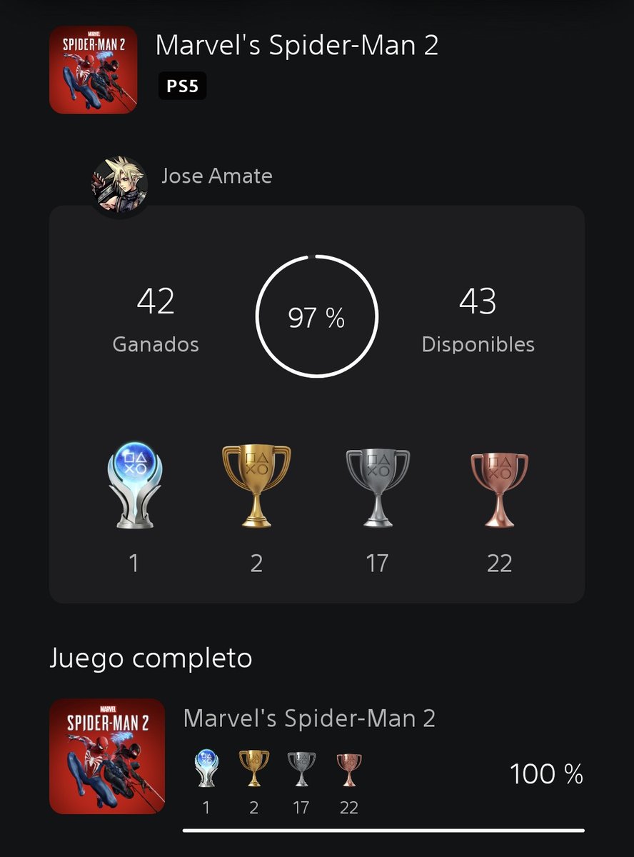 JoseaON24's tweet photo. Otro añadido a la colección de finiquitados y además con nuevo platino que hace el décimo!! 🕷🏆 https://t.co/QwUGIL6L0o