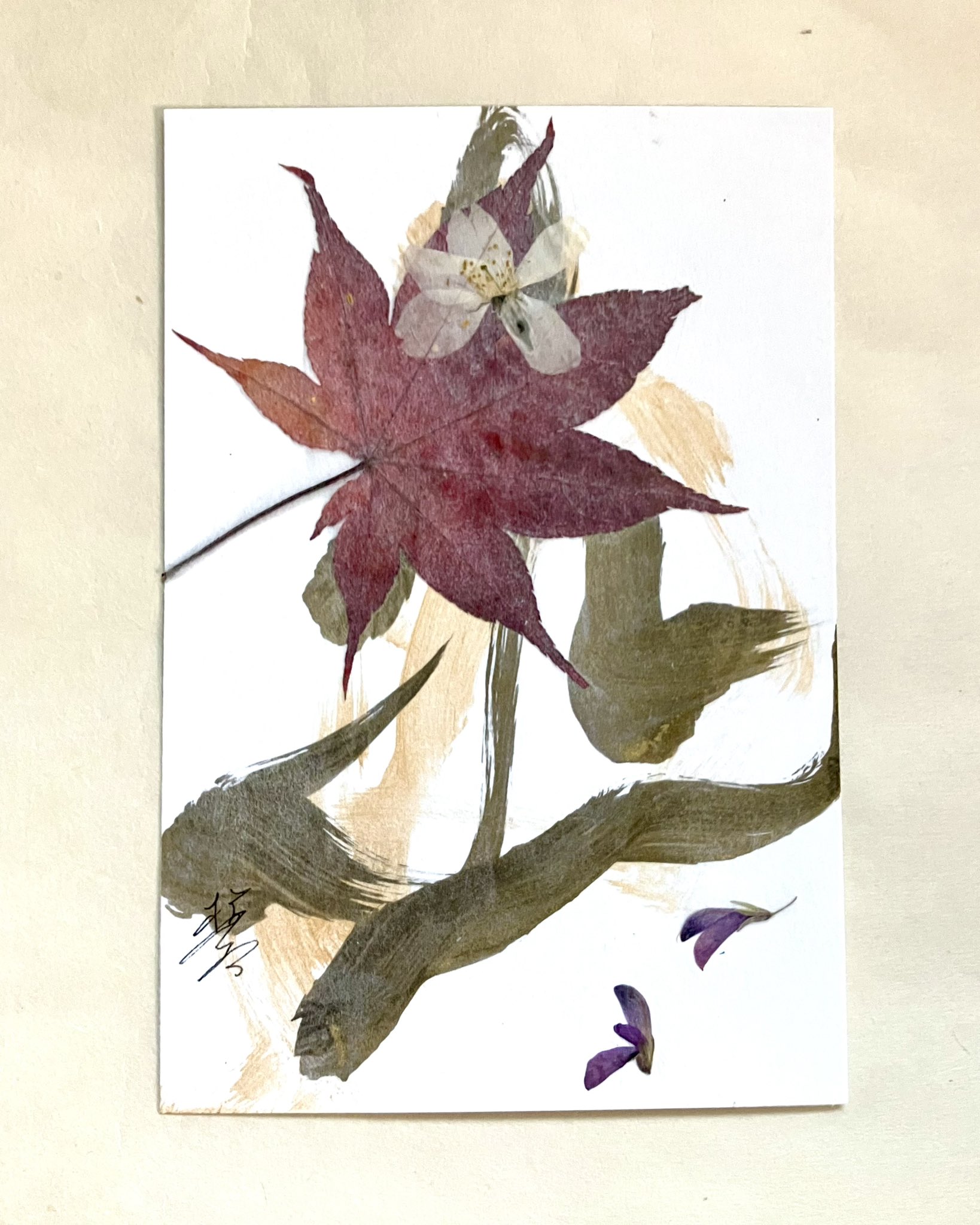 押し花アート　桜　馬　絵画 押し花アート 桜 馬 （栃木支部 一般社団法人日本清興美術協会）