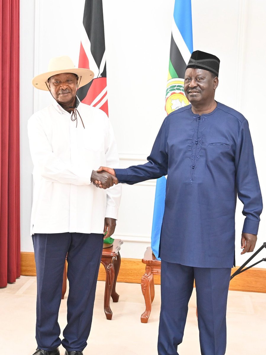 KagutaMuseveni's tweet photo. I am in Kenya today, attending the launch of Rt. Hon. Raila Odinga’s African Union Commission Chairmanship bid which we support. https://t.co/DHOHc2Raor