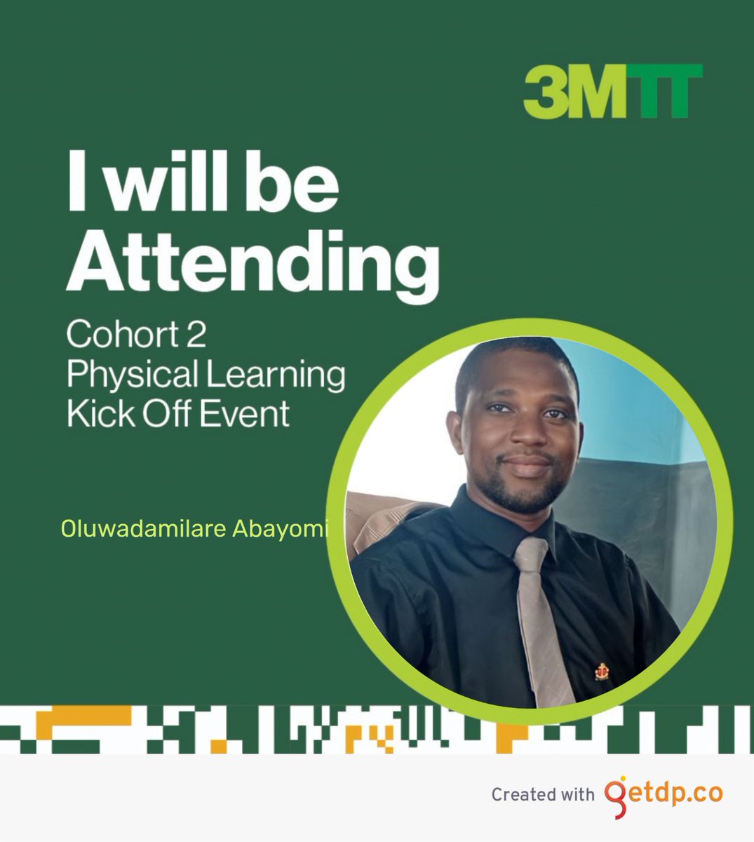 draypumping's tweet photo. I will be attending Cohort 2 Physical learning 
@3MTTNigeria
#My3MTT #3MTTWeeklyReflection https://t.co/TcYCDItpm4
