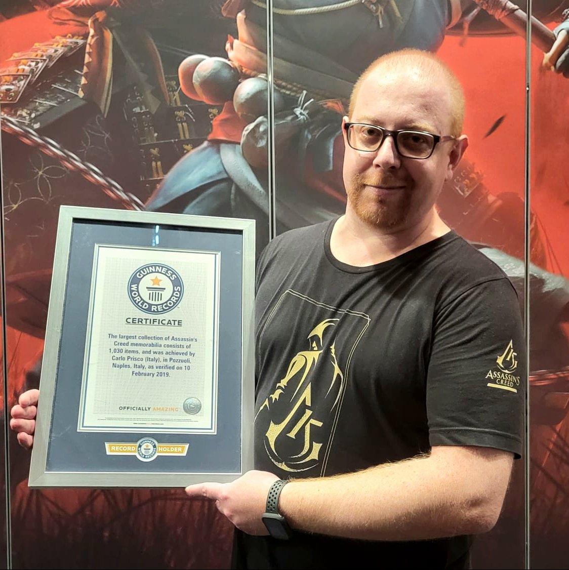 "We work in the dark to serve the light" ... or even world records! 🤯 <a href="/AosenCarlo/">Carlo Prisco |⛩️🔜Assassin's Creed</a> is a true hardcore <a href="/assassinscreed/">Assassin's Creed</a> fan and proved it at #gamescom2024, it was an honor to meet you! ❤️