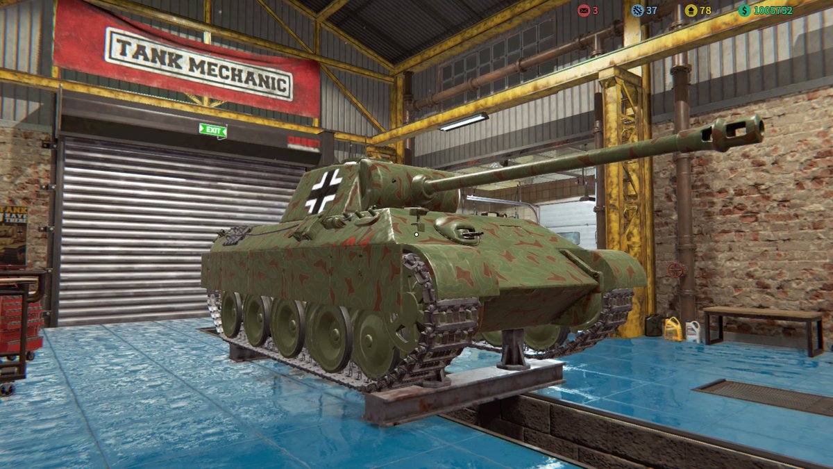 DigitalGranjero's tweet photo. 2ª fase de restauración y puesta en servicio del V Panther Ausf. A 
#PS4Share #TankMechanicSimulator @PlayStationES https://t.co/wOu3kSqv6T