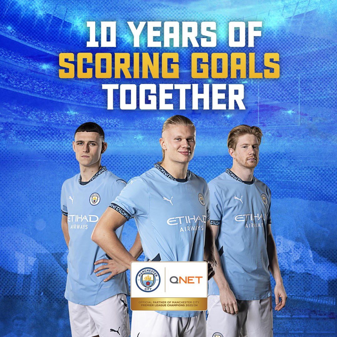 QNET_India's tweet photo. QNET celebrates 10 years of partnership🤝with football giants Man City FC🔵⚽
You can find our most cherished QNET-City🤗 moments of the decade here: https://t.co/COI7D4eZMk
#ManCity #QNET #DirectSellingPartner #QNETCity https://t.co/OK6f2ZqaxT