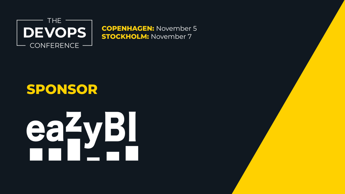 Eficode's tweet photo. On November 5 (Copenhagen) and November 7 (Stockholm), @eazyBI will sponsor #TheDEVOPSConference. eazyBI provides a powerful tool that enables users to simply drag-and-drop the creation of custom reports, charts, and dashboard gadgets.
Save your spot:
https://t.co/G2h27A6kcw https://t.co/h5QOxBfjiY