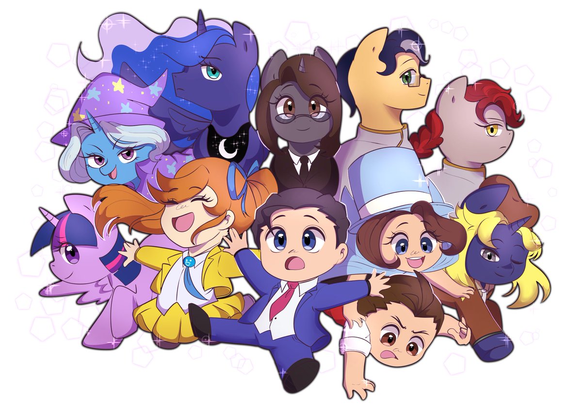 mariam00nlight's tweet photo. The gangs all here! @OfficialEoJ #AceAttorney #mlp #eoj #elementsofjustice https://t.co/iDYr0cCg4t