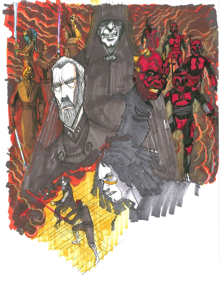 DavidWadey1999's tweet photo. Sketches created by Dave Filoni during the story pitching sessions w/ George Lucas for some of the Clone Wars story arcs that were never finished due to the March 2013 production cancellation

(Please see alt text for detailed information) https://t.co/rOPB2c99qY
