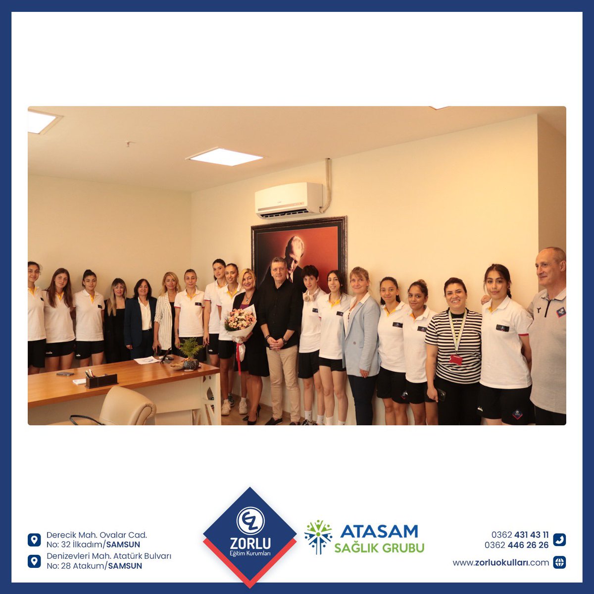erginzrlu's tweet photo. Samsun Zorlu Koleji Spor Kulübü olarak sağlık sponsorumuz olan Atasam Hastanelerinde Kadın Basketbol A Takımımızın sağlık taramaları yapıldı. Genel müdürümüz Emel Irmak Atay'a ve atasam personeline çok teşekkür ederiz.
BAŞARIYA GİDEN YOL ZORLUDUR!🍀
#atasam #zorlukoleji https://t.co/On0p7QZpaO