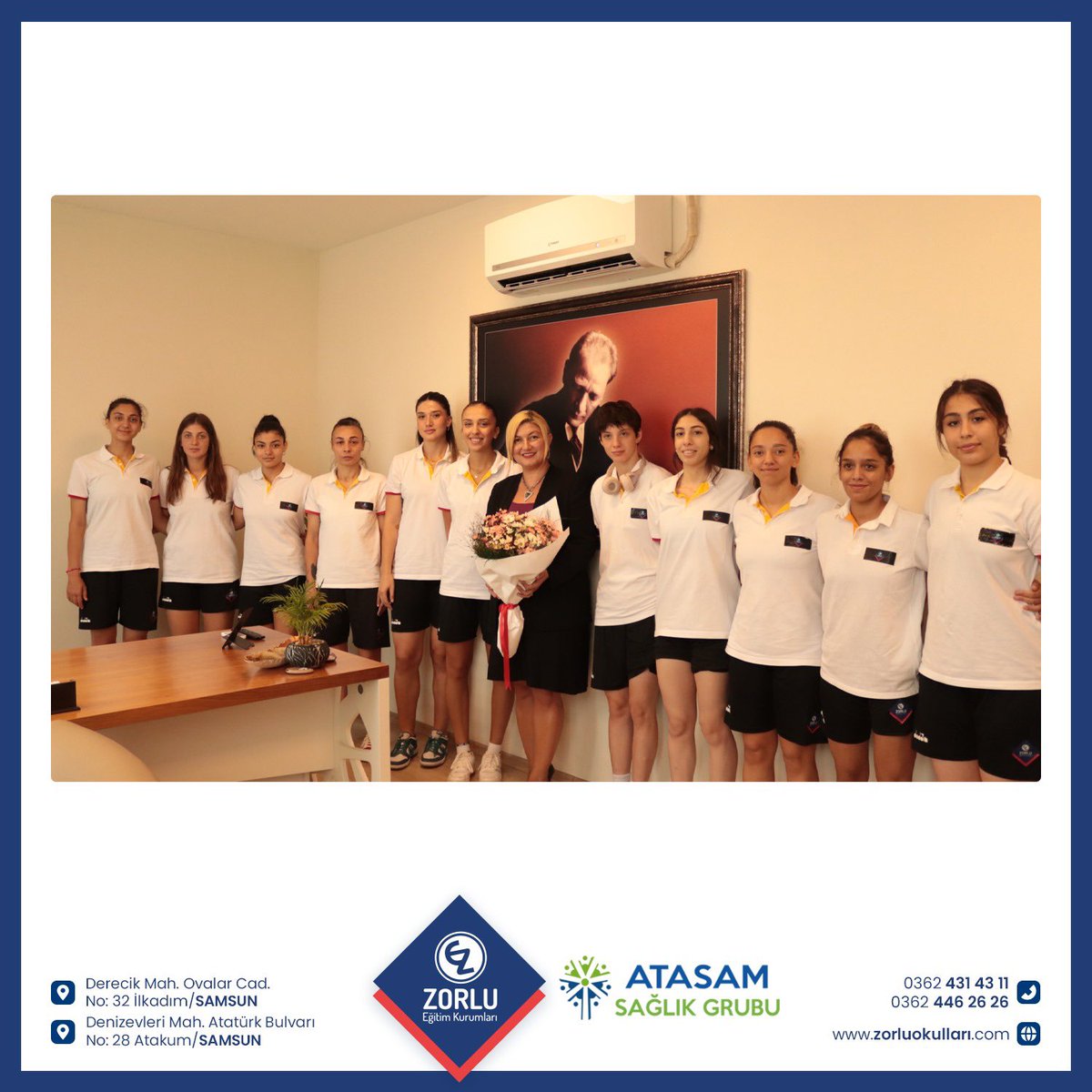 erginzrlu's tweet photo. Samsun Zorlu Koleji Spor Kulübü olarak sağlık sponsorumuz olan Atasam Hastanelerinde Kadın Basketbol A Takımımızın sağlık taramaları yapıldı. Genel müdürümüz Emel Irmak Atay'a ve atasam personeline çok teşekkür ederiz.
BAŞARIYA GİDEN YOL ZORLUDUR!🍀
#atasam #zorlukoleji https://t.co/On0p7QZpaO