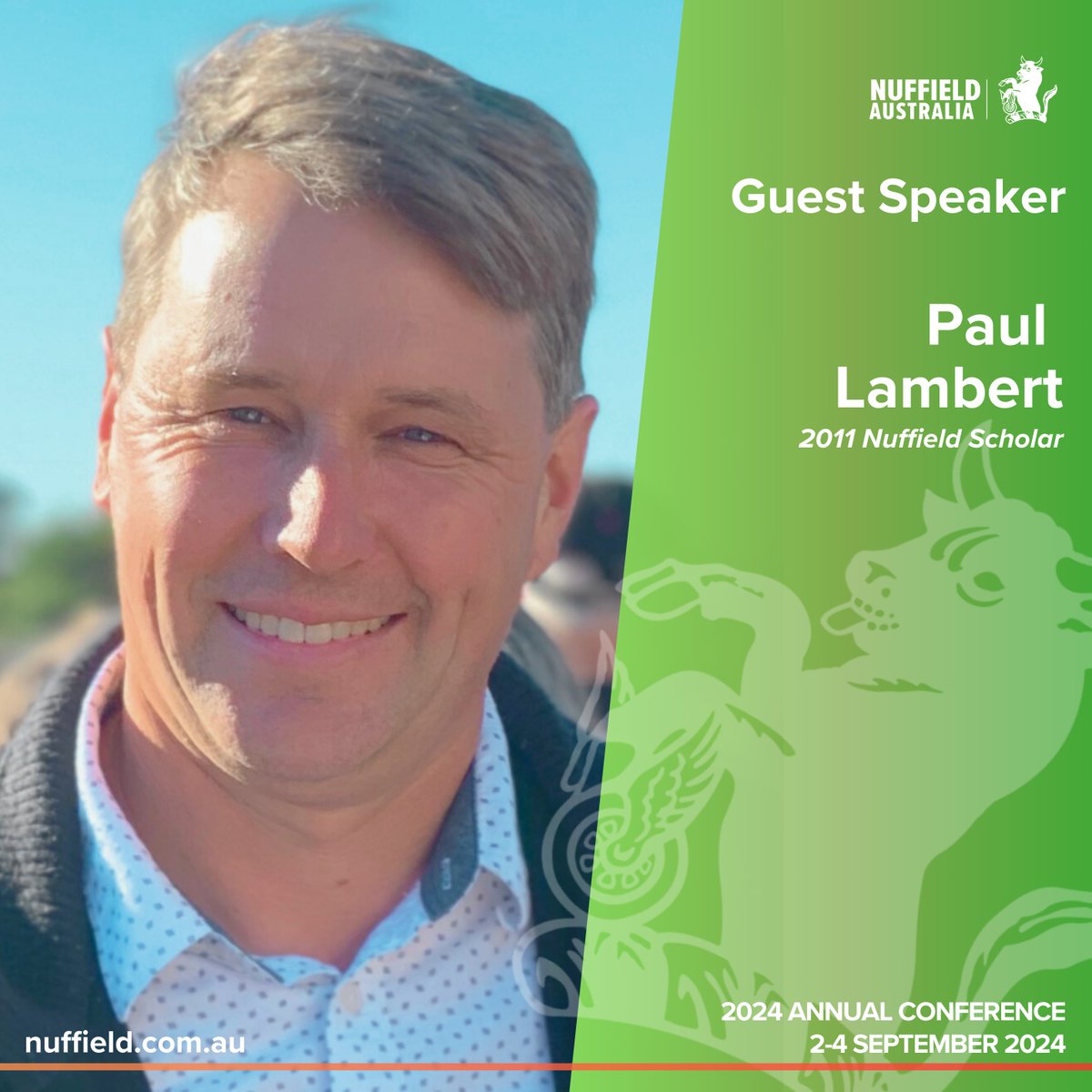 nuffieldaust's tweet photo. Join us at the 2024 Nuffield National Conference in Launceston, 2-4 September, where Paul Lambert, a 2011 Nuffield Scholar, will be a "Where Are They Now?" presenter. 

Don't miss his insights at the conference!

#NuffieldAustralia #NuffieldConference #WhereAreTheyNow https://t.co/qyr8sbzytL