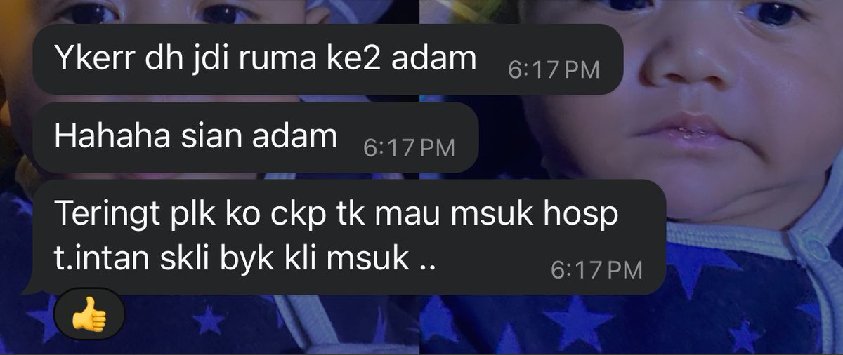 DeLea98's tweet photo. Memang laa tak nakkk. Siapa je yang nak tgok anak masuk hospital 🥲 https://t.co/660JmxPR8P