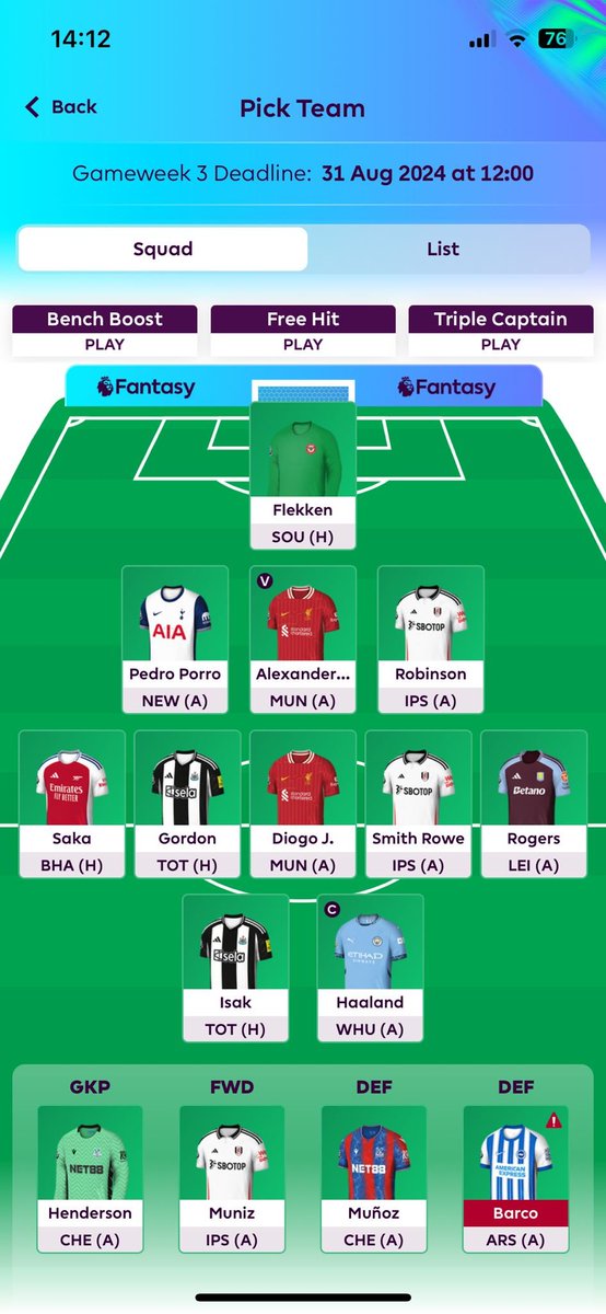 CiskFPLFalcon's tweet photo. @FPL_TomHadley Hi @FPL_TomHadley 🦾 If all goes to plan I should roll both transfers and head into GW4 with 3 full transfers. This should help me if there are any injuries during the international break. Who do you think I should bench in GW3 tho? https://t.co/Wd4pKM7CaZ