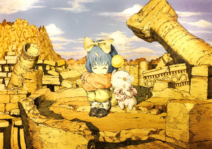 「ファイナルファンタジーIX」よりマダイン・サリのエーコとモグ描きました#FF9#ファンアート#イラスト 