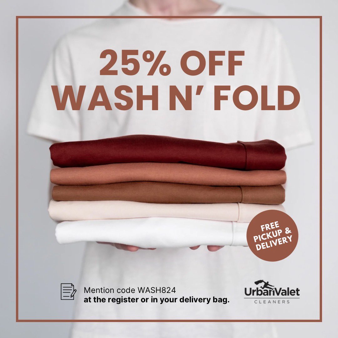 It’s the final few days to take advantage of our August promotion - 25% off wash n’ fold services! Mention code WASH824 at the register or in your delivery bag to receive the discount. 

#summersale #august #washnfold #laundry