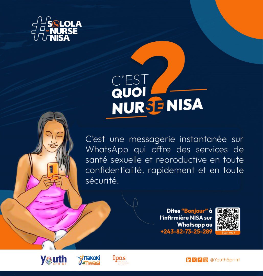 Connaissez-vous #NurseNisa ?

🔊C'est une messagerie instantanée sur WhatsApp qui offre des services de santé sexuelle et reproductive en toute confidentialité, rapidement et en toute sécurité.

 Dites “ Bonjour “ à l’infirmière NISA sur WhatsApp au +243 827525289
#Packard