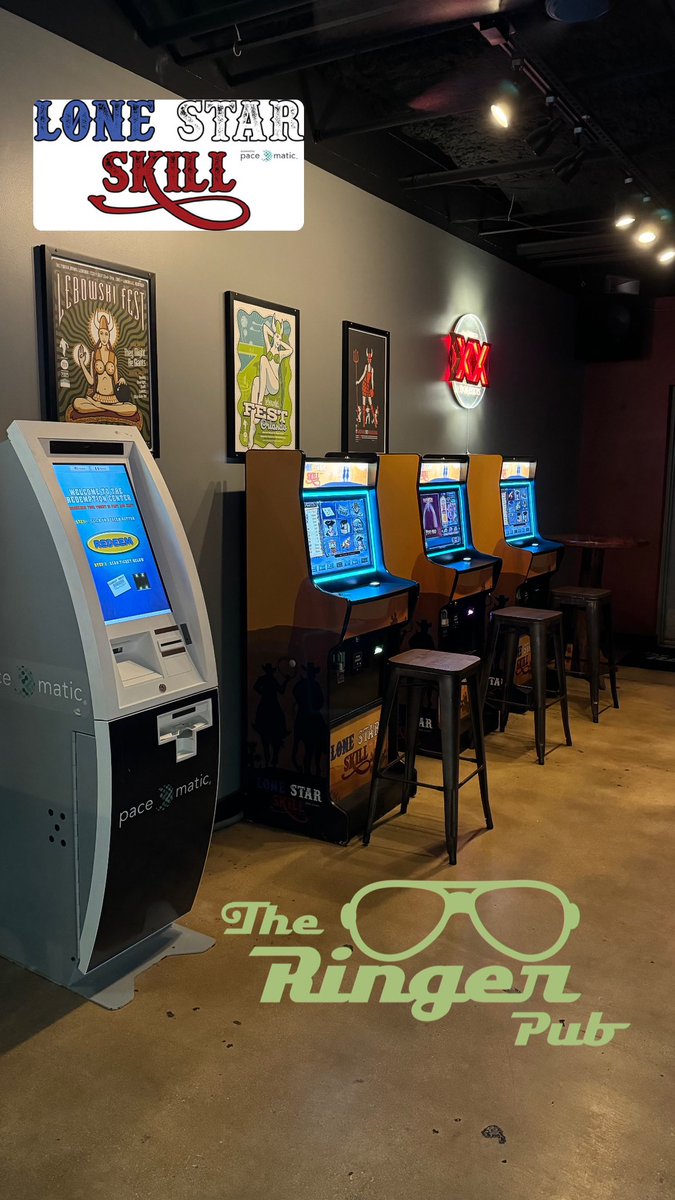 Test your skills at The Ringer Pub with our new machines. Immediate cash payout. The Texas courts have deemed these skill based games legal across the state. 🍒 🍒 🍒