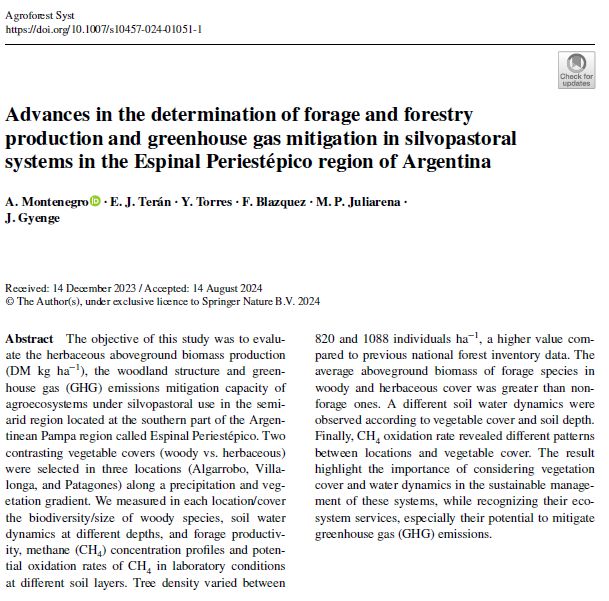 GyengeJavier's tweet photo. 🚨 New publication! We are happy to share the first paper of Agustín Montenegro. Great collaboration with the group of EEA #Ascasubi #INTA, Dto. Agronomía @UNS_oficial and @fqambiental. 

➡️Available in https://t.co/EB2fzZB7PE

@INTAtandilCM @Conicetmdp https://t.co/XcM2RhJzZF