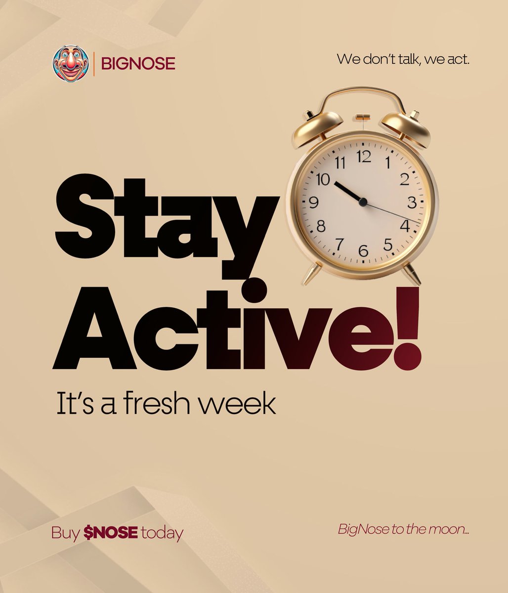 Bignosecoin's tweet photo. #BigNoseCoin 
Stay Active this week 
We have some announcements coming in ‼️
Turn on post notifications 📣 and Engage with all our posts 🔁
Together we are building something worth it 
#NOSE #BigNoseCoin #BigNoseCommunity #BigNose https://t.co/xJmYFim8l7