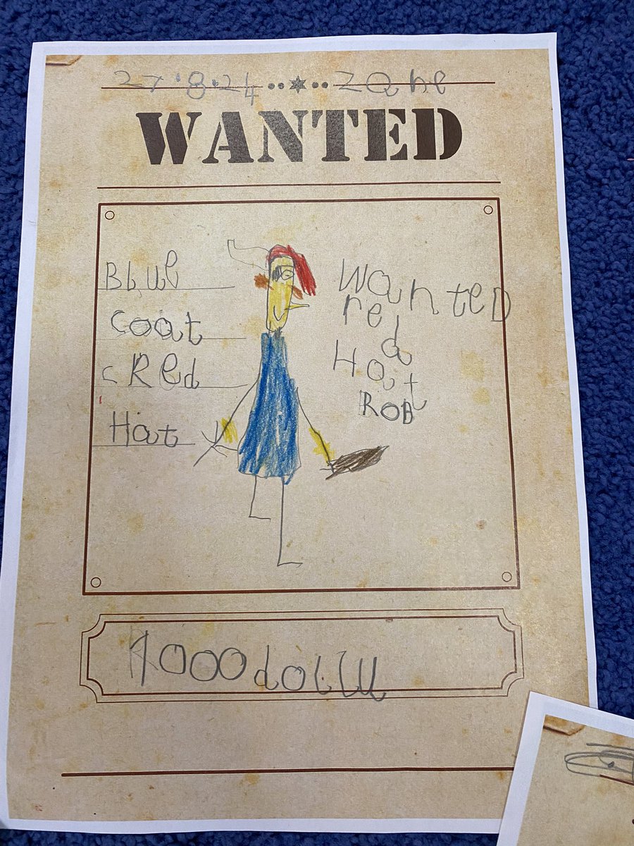 sneh_wadhwaney's tweet photo. The children of Yr 1 @TBS_Delhi designed their very own ‘Wanted’ poster in response to the book ‘Black Hat Bob.’ We looked at an #exemplar, brainstormed ideas, #modelled a sample and gave chn the #choice to use a template or create their own poster! #creativity #readwriteinc https://t.co/DBXskJRSok
