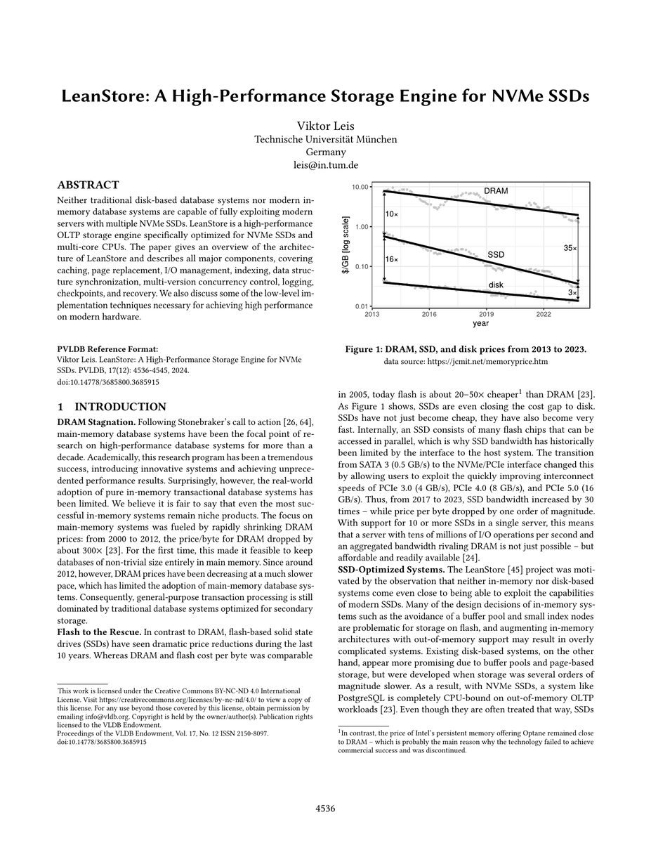 Vol:17 No:12 → LeanStore: A High-Performance Storage Engine for NVMe SSDs vldb.org/pvldb/vol17/p4…