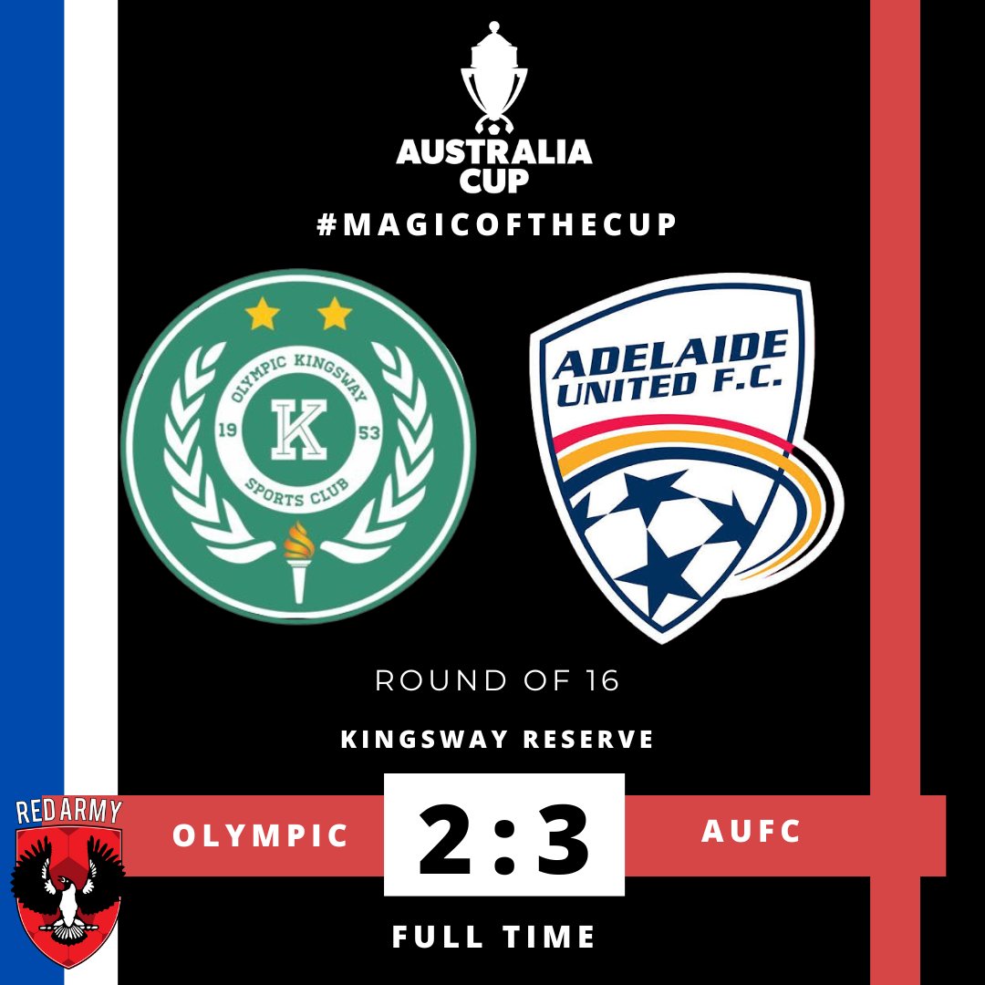 And breath 😮‍💨
*Crazy own goal!
*Silly Pen!
*Great save in added time to recover.
Through to the quarter finals though.

What are your pros and woes from tonight?
#redarmyaufc
#magicofthecup 
#AustraliaCup 
#COYR