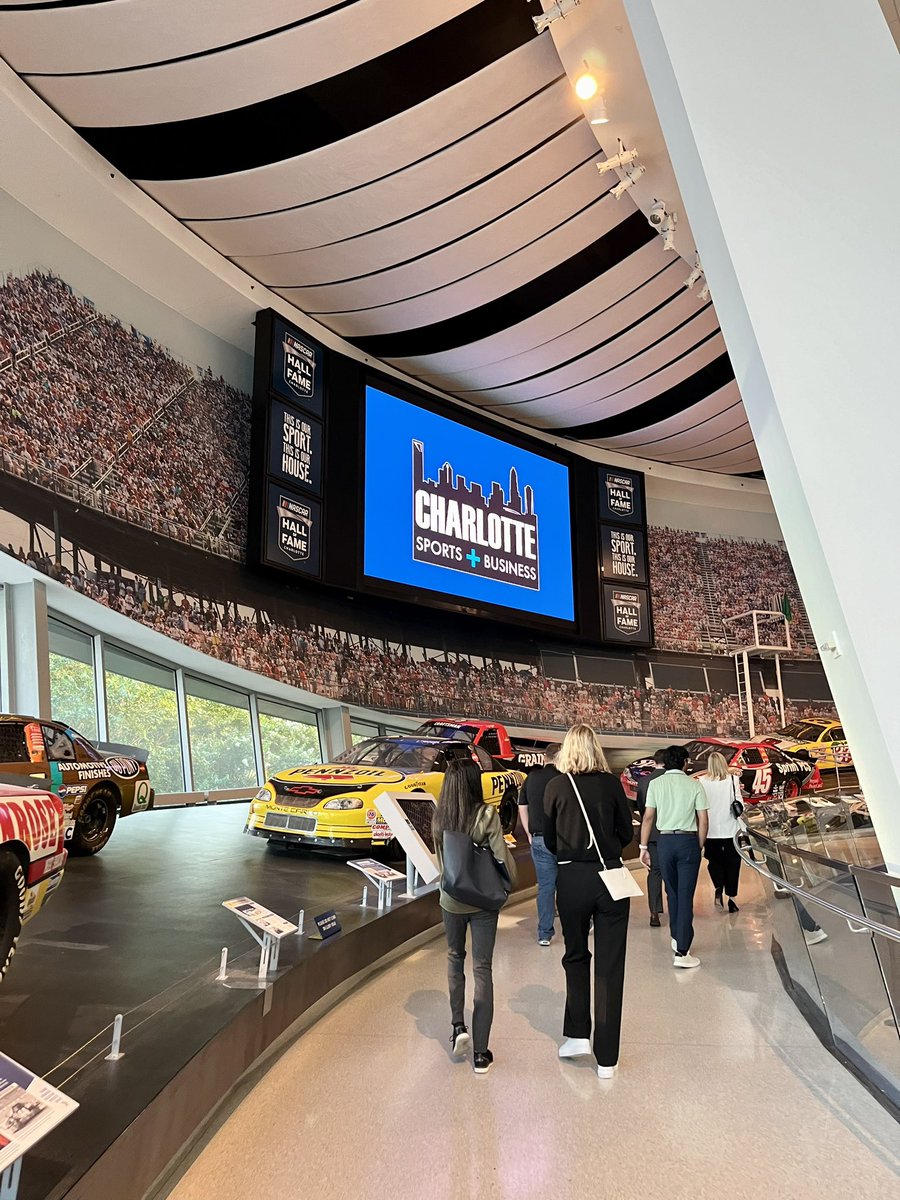 BrooksAD's tweet photo. Spending the morning at @NASCARHall with Charlotte Sports+Business 🎤 

ESPN execs Clint Overby of @ESPNEvents, @JeramyMichiaels of @accnetwork &amp; @mtjrathletics of @SECNetwork are discussing the business of college sports https://t.co/WLxYizajyG