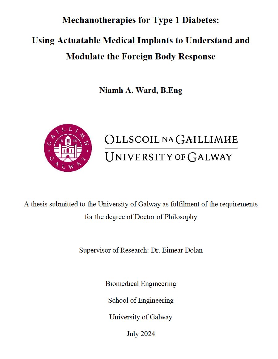Eimear Dolan (@eimearbdolan) on Twitter photo Congratulations to Dr <a href="/NiamhAWard/">Niamh Ward</a> for defending her PhD <a href="/Bio_Eng_NUIG/">Biomedical Engineering University of Galway</a> <a href="/Galway_Research/">University of Galway Research & Innovation</a>. Thanks to Profs <a href="/TejalADesai/">Tejal A. Desai</a> and <a href="/LaoiseMcnamara/">Laoise McNamara</a> for examining Niamh's thesis and to <a href="/gduffy00/">Garry P. Duffy</a> for chairing! Niamh's PhD was funded by <a href="/royalsociety/">The Royal Society</a> @scienceirel Congratulations to Dr <a href="/NiamhAWard/">Niamh Ward</a> for defending her PhD <a href="/Bio_Eng_NUIG/">Biomedical Engineering University of Galway</a> <a href="/Galway_Research/">University of Galway Research & Innovation</a>. Thanks to Profs <a href="/TejalADesai/">Tejal A. Desai</a> and <a href="/LaoiseMcnamara/">Laoise McNamara</a> for examining Niamh's thesis and to <a href="/gduffy00/">Garry P. Duffy</a> for chairing! Niamh's PhD was funded by <a href="/royalsociety/">The Royal Society</a> @scienceirel