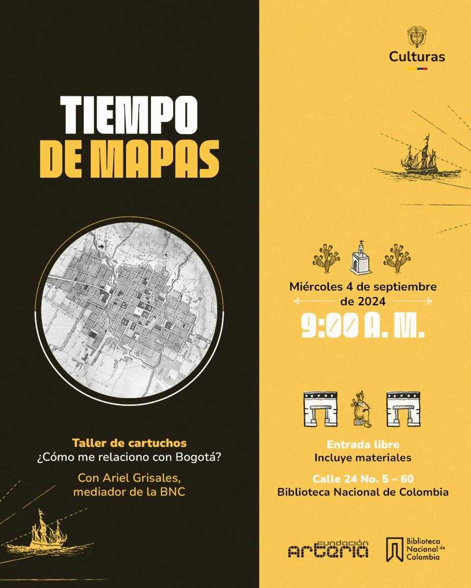Mapas e inteligencia artificial. Mapas y cartuchos. Mapas y una visita guiada por la BNC. Mapas y Bogotá. Mapas y la academia. Mapas y la visibilización de comunidades vulnerables. Mapas y navegación fluvial. Mapas y el Descubrimiento de América. Mapas y volcanes.