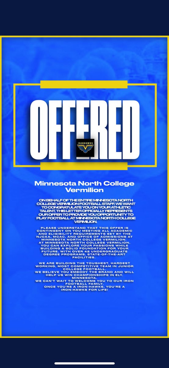 Garrett Price🏈🎲 (@gprice09) on Twitter photo #AGTG Blessed to receive an offer from <a href="/MNCVermilionAth/">MNC Vermilion Athletics</a>
<a href="/coachbusby22/">Coach Busby-Personal Page</a> <a href="/Bama_2A/">Bama 2A</a> <a href="/IHSmustangsftbl/">Isabella Football</a> #AGTG Blessed to receive an offer from <a href="/MNCVermilionAth/">MNC Vermilion Athletics</a>
<a href="/coachbusby22/">Coach Busby-Personal Page</a> <a href="/Bama_2A/">Bama 2A</a> <a href="/IHSmustangsftbl/">Isabella Football</a>