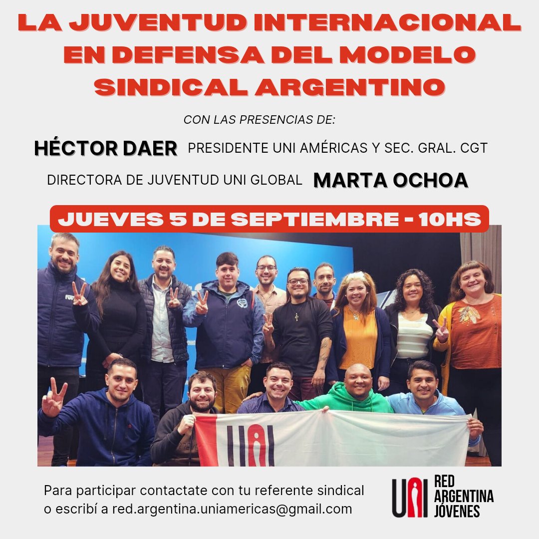 NOS VOLVEMOS A VER 😃

La juventud de UNI propone un nuevo encuentro para debatir y reflexionar. 

Aprovechemos cada momento para encontrarnos y hacer crecer aún más el músculo de la organización de las y los trabajadores.

#uniyouth #unirisingtogether