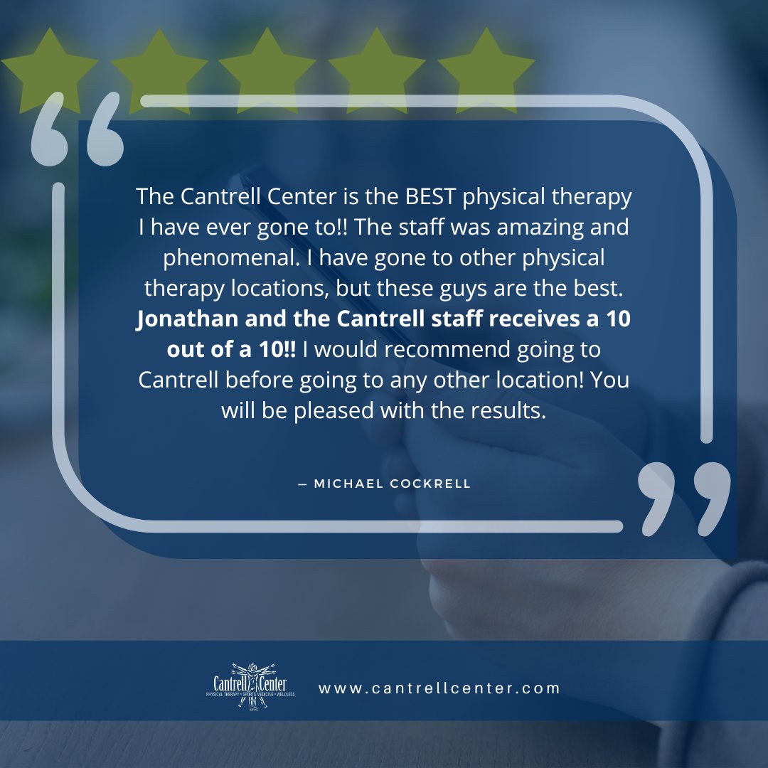 We're so grateful to patients who take time to rate and review the Cantrell Center online!