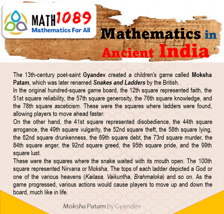 Math1089_9801's tweet photo. Moksha Patam and Snakes-Ladders.
Read more https://t.co/Kbky3zFyD4
#math1089 #math #maths #trigonometry #MathematicsChallenge #MathMagic #mathematics #fractions #mathtutoring #mathsteacher #game #mathgame #mathstutor #snakeandladder https://t.co/6KIBMjVCb7