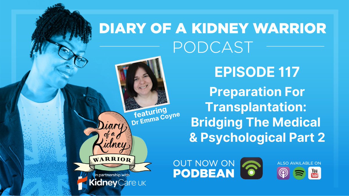 Diary of a Kidney Warrior (@diaryofakidneyw) on Twitter photo 🚨New episode alert! Dr. Emma Coyne <a href="/em_coyne/">Emma Coyne</a> shares about the emotional journey of kidney transplant patients. Discover insights on coping with joy, anxiety & adjustment. A must-listen for Kidney patients & their loved ones! Out now on:
linktr.ee/diaryofakidney…
#transplant #CKD 🚨New episode alert! Dr. Emma Coyne <a href="/em_coyne/">Emma Coyne</a> shares about the emotional journey of kidney transplant patients. Discover insights on coping with joy, anxiety & adjustment. A must-listen for Kidney patients & their loved ones! Out now on:
linktr.ee/diaryofakidney…
#transplant #CKD