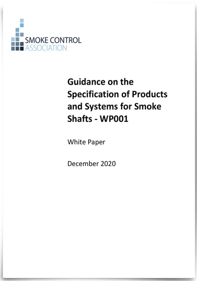 The SCA'a Specifications of Products and Systems for Smoke Shafts - WP001 specifies the applicable standards for all system components and is a valuable resource for specifiers, purchasers and approving authorities. Download FREE here: smokecontrol.org.uk/resources