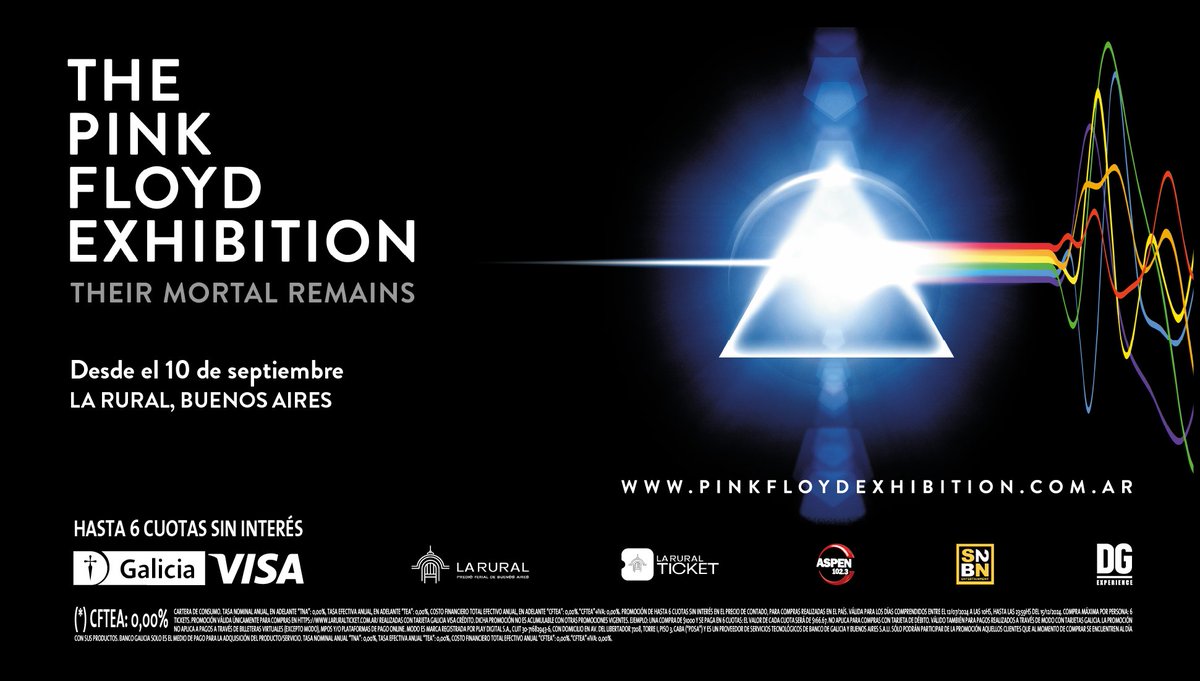 It's exactly two weeks before the latest staging of the Pink Floyd Exhibition: Their Mortal Remains opens in its new location, Buenos Aires in Argentina. Who's going to it? 
PinkFloydExhibition.com.ar