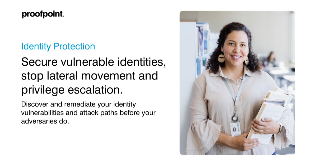 JHortonIP's tweet image. Preventing identity-based attacks takes more than MFA and PAM. See how helping customer's close the gap on identity risk. ow.ly/Ewox50T26ic. #Proofpoint #ITDR  #IAM