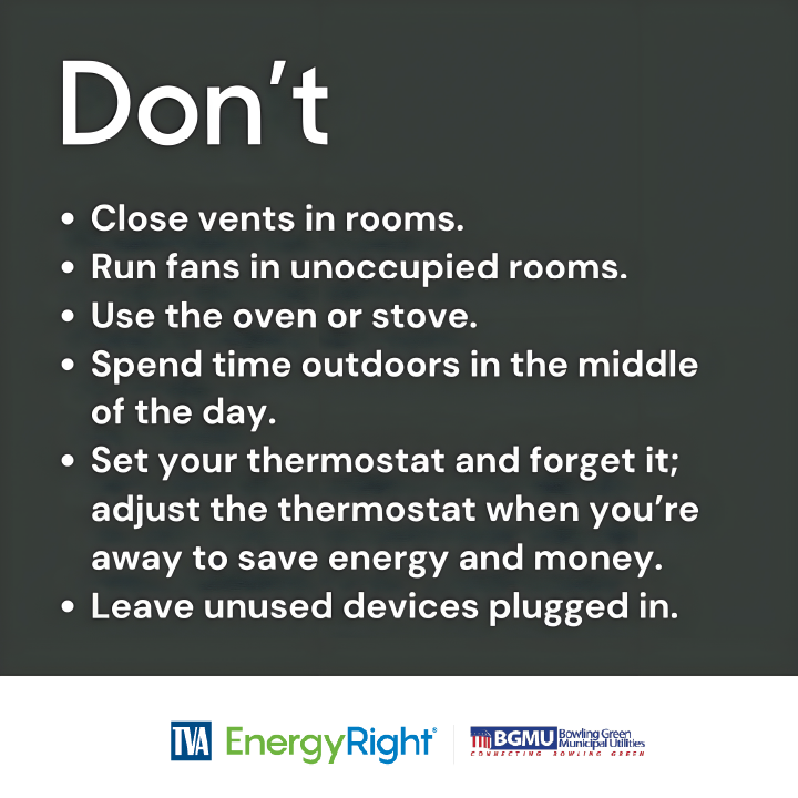 BGMU's tweet photo. With the summer heat back in full force this week, we want to remind you of ways to keep your loved ones, pets and home safe and comfortable. ☀

Find more tips from our friends @EnergyRightSol1 at https://t.co/VKfnckFwAs https://t.co/hHgfn5kmNv