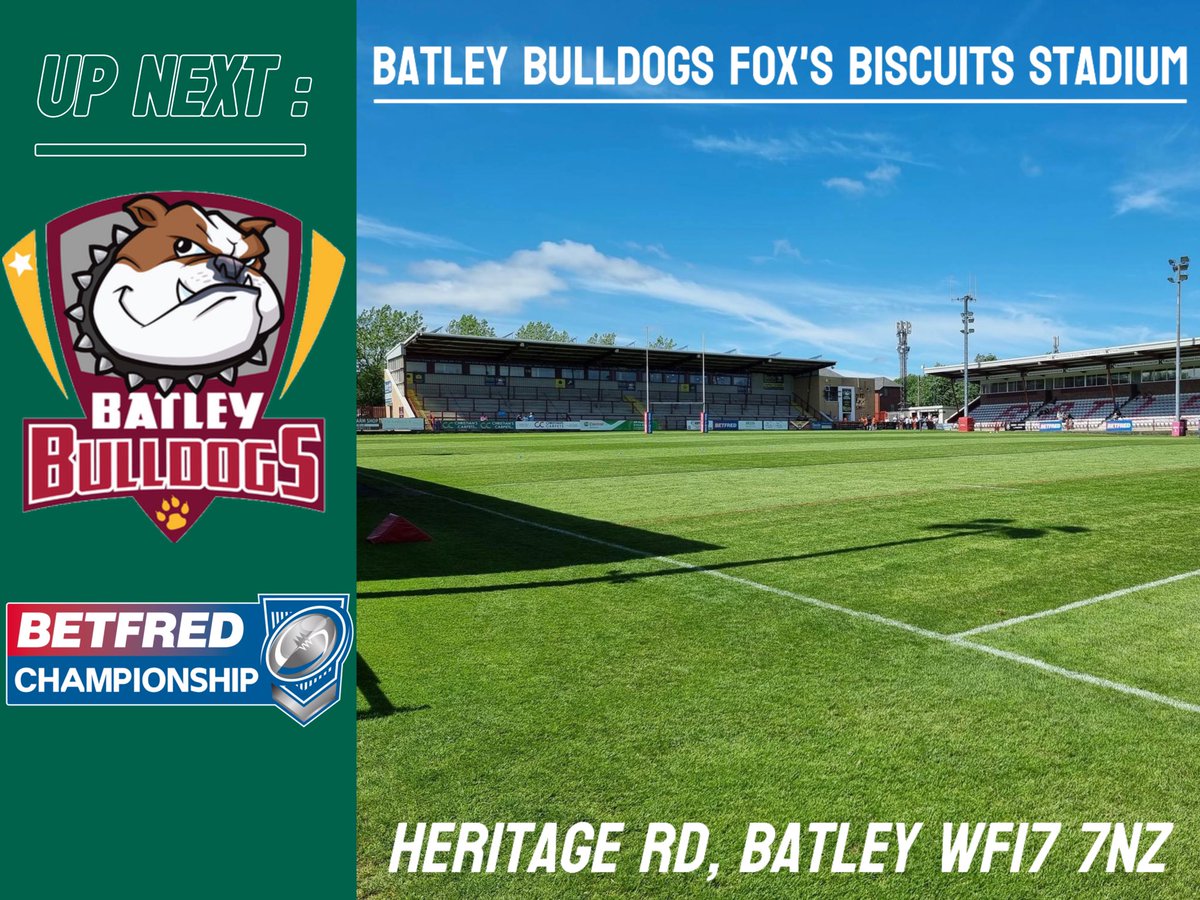 TheNSMwidnes's tweet photo. Up Next: @BatleyRLFC (A)

We go again Sunday with a trip to Bately with a big game in the lead up to the playoffs.

Away travel to the game is available with The Village Club, Vikings Away Supporters Travel and Jeannie's Away Travel.

#widnesvikings #batelybulldogs #rugbyleague https://t.co/RMoBo6frGn