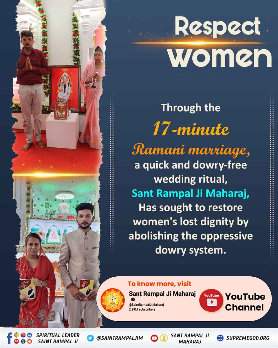 VisheshDas11's tweet photo. #नारी_रत्न_की_खान
संत रामपाल जी महाराज के सत्संगों से लाखों पुरुषों ने नशे का त्याग किया है, जिससे उनके परिवार, विशेषकर उनकी पत्नियों का जीवन सुखमय हुआ है।
Watch Sant Rampal Ji YouTube https://t.co/iYv2e43I1r