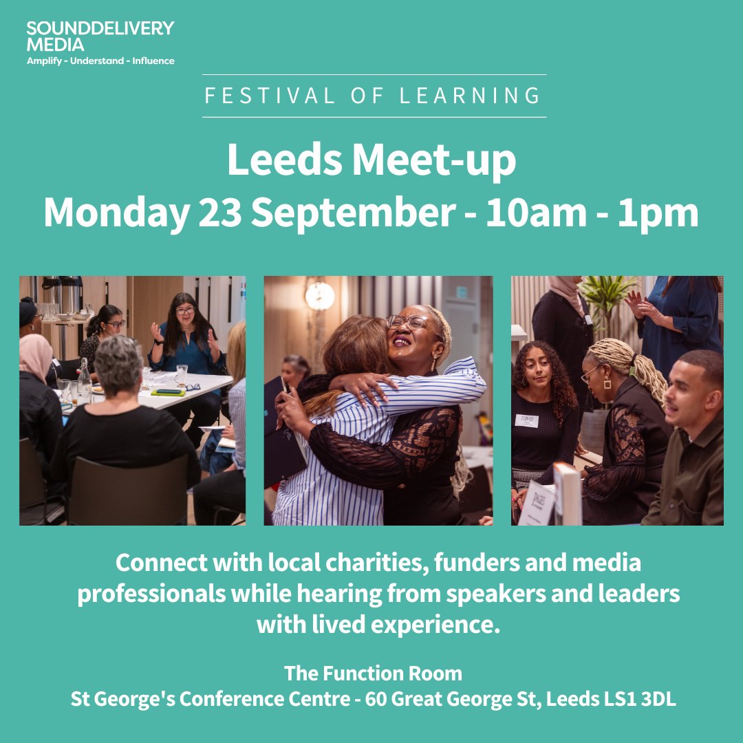 Join us in Leeds for a special North edition of the Festival of Learning Meet-up. Hear from inspiring speakers, <a href="/SELFA_Emma/">Emma Pears (she/her)</a>, <a href="/AnnaHallTV/">Anna Hall</a>, <a href="/redeyefeenix/">redeyefeenix</a>, <a href="/RachaelMole/">Rachael Mole</a> and <a href="/The_Debs_Effect/">Debs</a> and connect with those making a difference. 
sounddelivery.org.uk/festival-of-le…