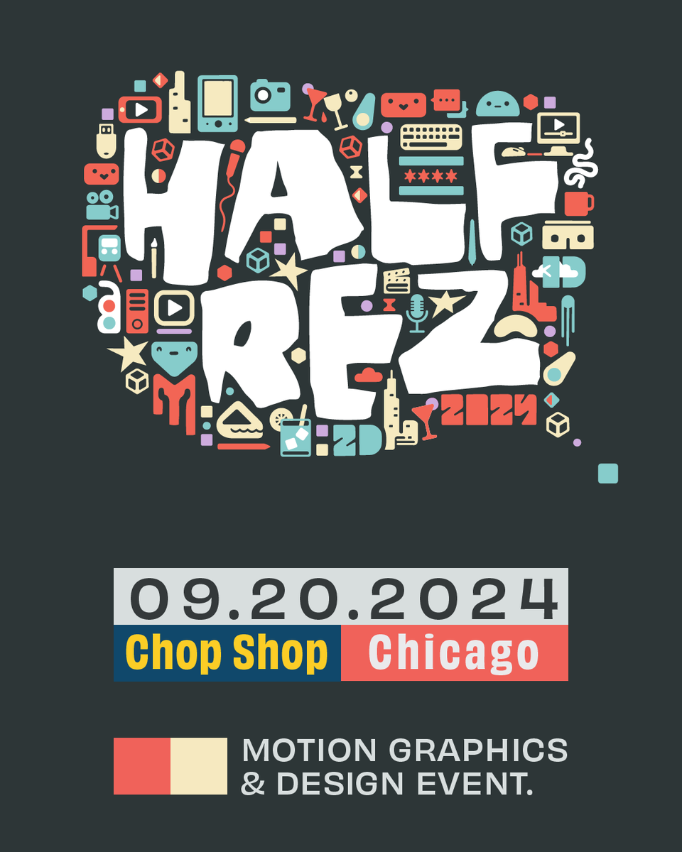 Stoked to be a sponsor of this year's Half Rez. Hope to see you in Chi-Town this Sept 20th. Come find us, we'd love to hang.

#HalfRez #MotionDesign #Animation #DesignConference #NetworkingEvent #CreativeInspiration #MoGraph