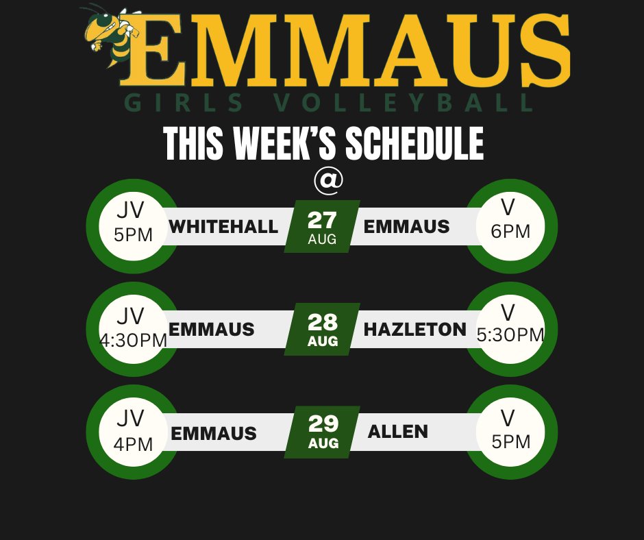 EmmausGirlsVB's tweet photo. Please see corrected schedule for this week... https://t.co/EyoEFMR2sM