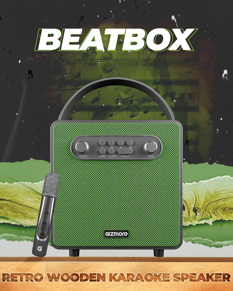 gizmoreindia's tweet photo. 🎉 Introducing the GIZMORE MS520 BEATBOX – 20W Wooden Bass Bluetooth Portable Speaker! 🎉
BEATBOX! Featuring powerful 20W sound, a stylish wooden bass design, and wireless connectivity.

Gizmore Beatbox - https://t.co/nOU0jwOIF2

#NoiseFree #PureSound #Gizmore #AudioPerfection https://t.co/hGeQ9uT8wn