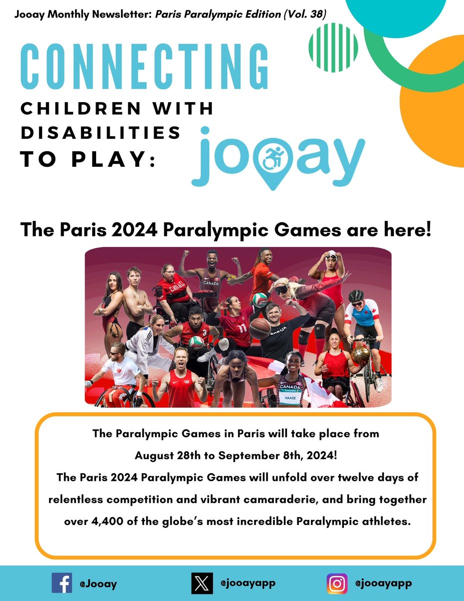 jooayapp's tweet photo. The Jooay monthly newsletter: the Paralympics edition is out now!🥇

We’re counting down the hours to cheer on over 4,400 athletes competing in the #Paris_Paralympics_2024! 🌍

With the Opening Ceremony just around the corner, it’s time to dive into some exciting highlights! https://t.co/2mkLVhjPUQ