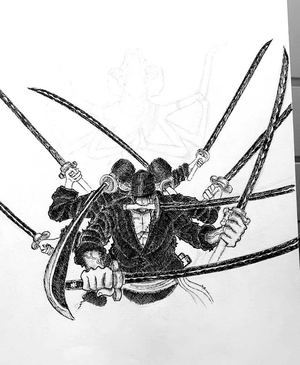 つの丸イラストオーダー Old draw ZORO X ASHURA #Zoro #LUFFY #onepieceedit #onepiecelover