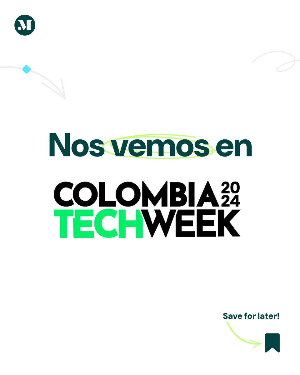 Se llegó el momento y la semana más esperada porque ya empezó @ColombiaTechWeek 🇨🇴🚀🙌🏼

Conoce algunos de los eventos donde nos puedes encontrar dentro del marco de Colombia Tech Week 💚

¡No te lo puedes perder! 💡🤝

#ColombiaTechWeek #Innovación #tecnología #networking