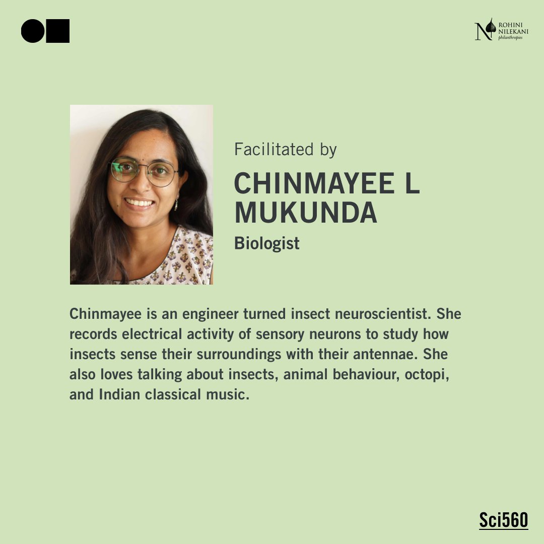 SciGalleryBlr's tweet photo. Lastly, don’t miss a public lecture by biologist Chinmayee L. Mukunda, discussing how insects rely on their sense of smell to thrive in diverse habitats. 

🗓 31 August, Sunday
📍Science Gallery Bengaluru
🎟 Free!

Register:
https://t.co/tVHOl5RHcV

(3/3) https://t.co/5c88fPwwtH