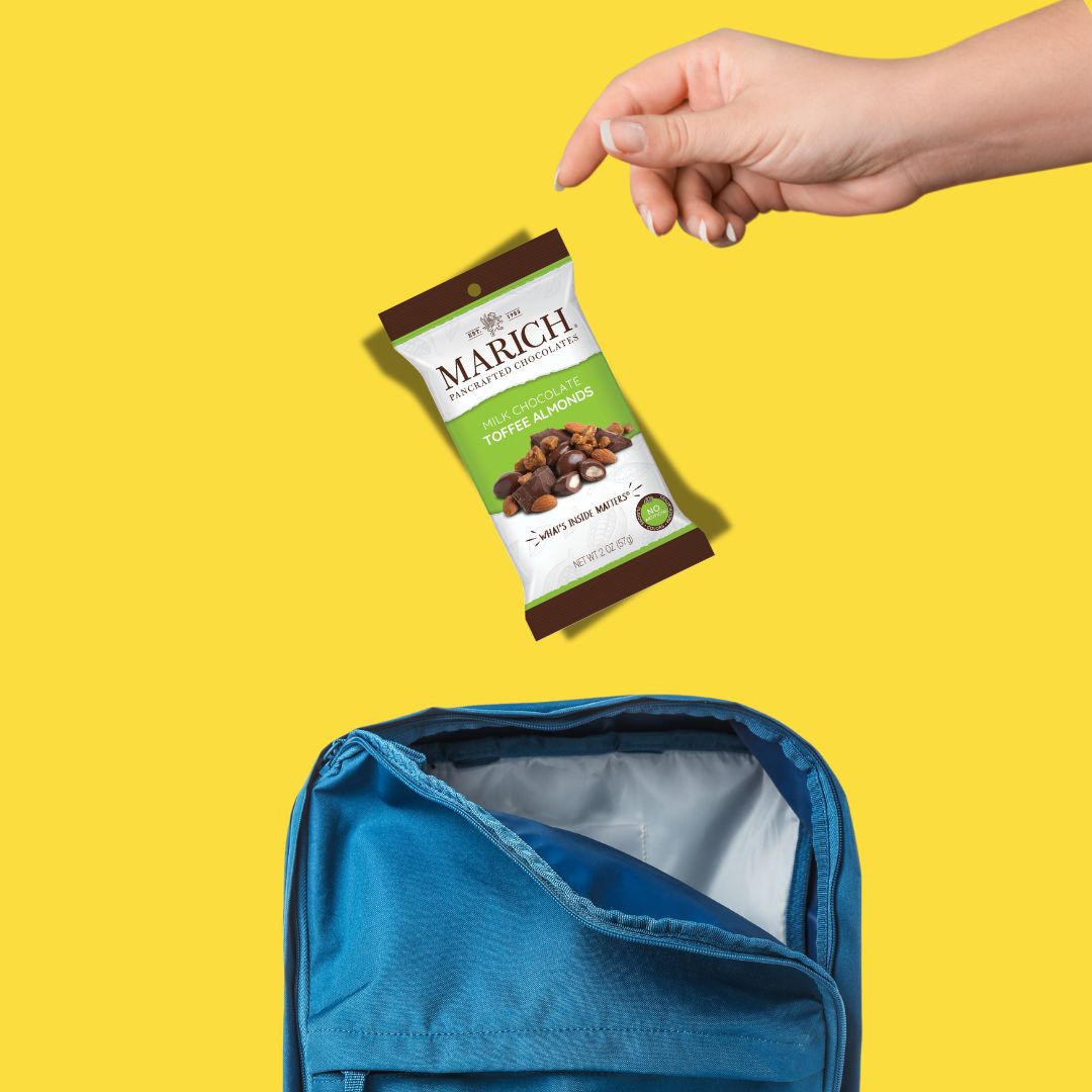 Back to school is as easy as 1,2,3! Grab your little one's favorite protein packed chocolate treat and send them off with a smile on their face! #marichchocolates #snacks #backtoschool #backtoschoolshopping
