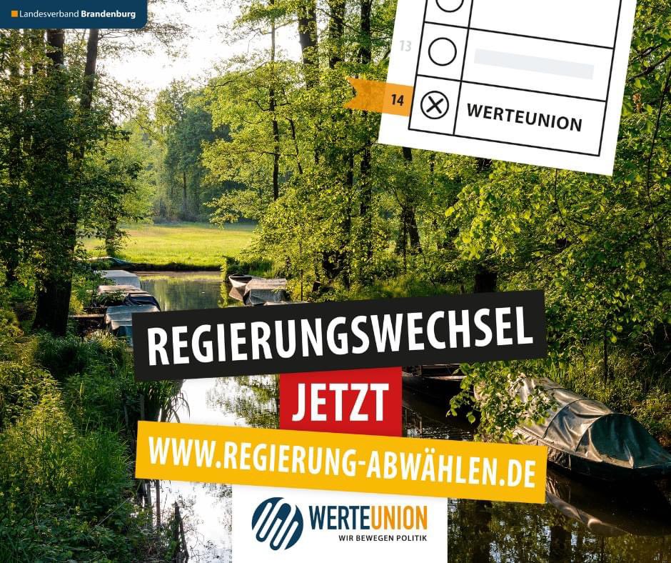 WUBrandenburg's tweet image. Am 22.09.2024 holt sich Brandenburg die Freiheit zurück!

regierung-abwählen.de

Überwinden wir den Stillstand.

Schluss mit Planwirtschaft und Bürokratie – egal ob von der CDU, der Ampel oder den Altsozialisten der BSW.

#WirwählendieFreiheit